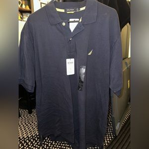 Mens Nautica Polo Short Sleeve Navy Blue Size XL Brand New